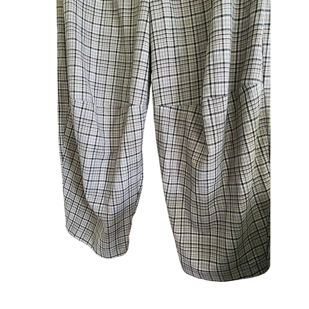 Free People Turning Point Plaid Barrel Trousers Size 6 - Picture 4 of 8